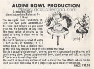Aldini Bowl Production Released by UF Grant