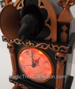 Tekky Halloween Animated Skull Clock w/ Raven & Skull, Motion, Lights, & Sound