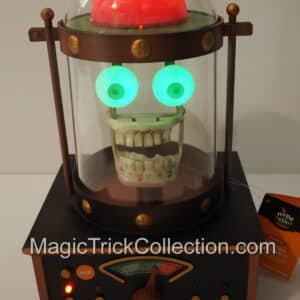 Gemmy Halloween Animated Talking Lab Skull Brain Head in Dome