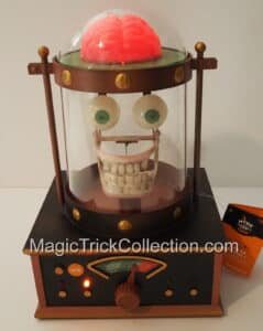 Gemmy Halloween Animated Talking Lab Skull Brain Head in Dome