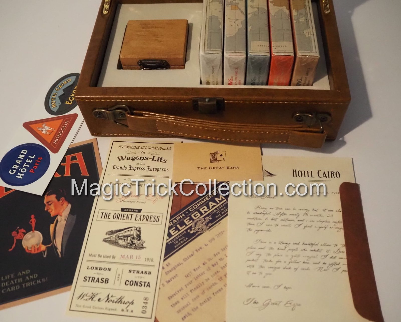 Limited World Tour Deluxe Set 5 Decks, Compass and Case - MagicTrickCollection.com Rare & Vintage Collectible Magic Tricks