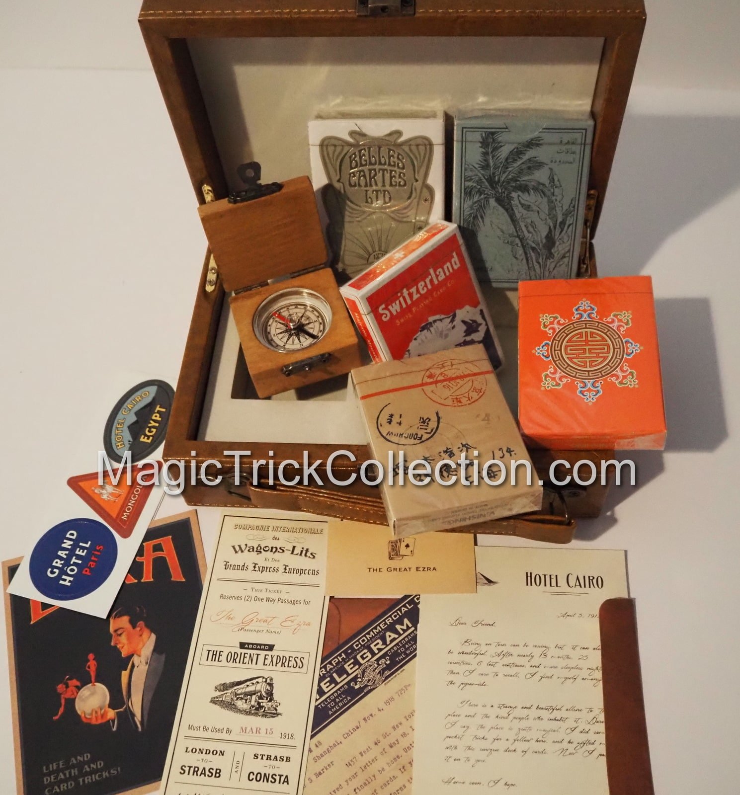 Limited World Tour Deluxe Set 5 Decks, Compass and Case - MagicTrickCollection.com Rare & Vintage Collectible Magic Tricks