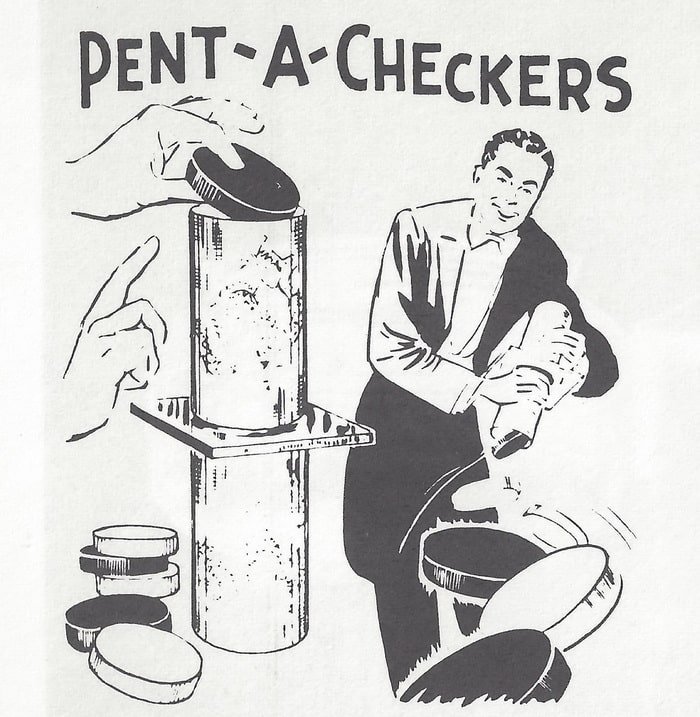 MAK Magic Penta Checkers Instructions - MagicTrickCollection.com Rare & Vintage Collectible Magic Tricks