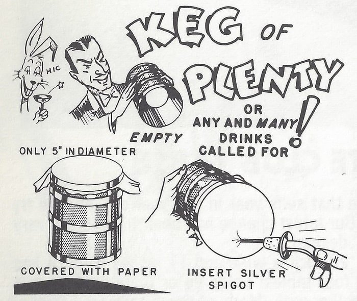 MAK Magic Keg-O-Plenty Instructions - MagicTrickCollection.com Rare & Vintage Collectible Magic Tricks