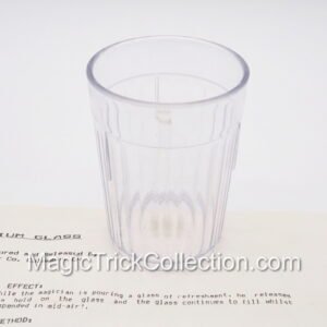 The U.F. Grant Helium Glass is a magic effect where a simple plastic tumbler appears to float mid-air while the magician pours a beverage into the glass.