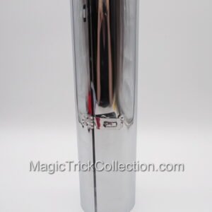 The Sherms Genii Tube interior is displayed, closed and then the magician produces a considerable quantity of silks, streamers, flags, or similar.