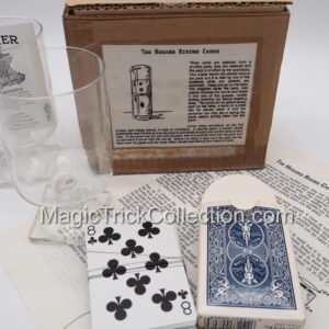 The Hugard Rising Cards comes complete with two glasses (actual glass), gimmicked deck (blue back) and original instructions and box for easy storage.