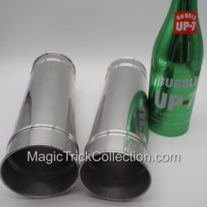 Rings-N-Things Bubble Up Passe Bottles featured a transitioning of bottles and a glass covered with two aluminum tubes where they instantly swap places.