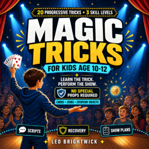 Magic Tricks for Kids Age 10-12 guides curious beginners from their first successful illusion to a polished five-to-eight-minute magic show